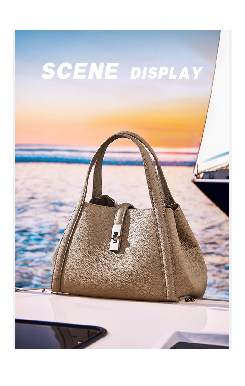 Fashionable Korean-style Large-capacity Leather Handbag Digitalshoper