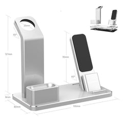 Mobile & Watch Headset Three-in-one Charging Bracket Metal Phone Bracket Desktop Digitalshoper