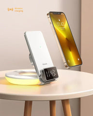 Multifunctional 15W Wireless Charger Foldable Desktop Stand With Night Light Digitalshoper